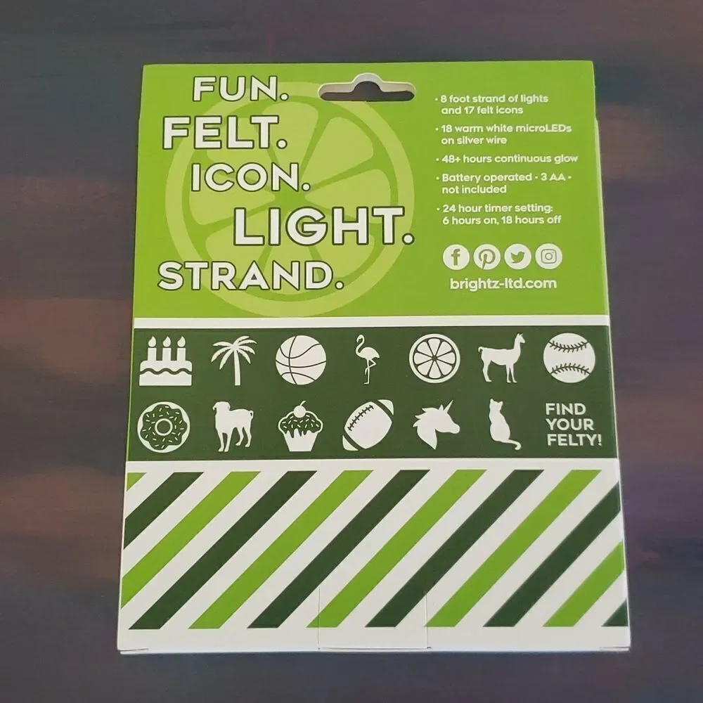 NWT 4 Boxes Felty Lights Warm White LED Decorative Light Strings - Margarita